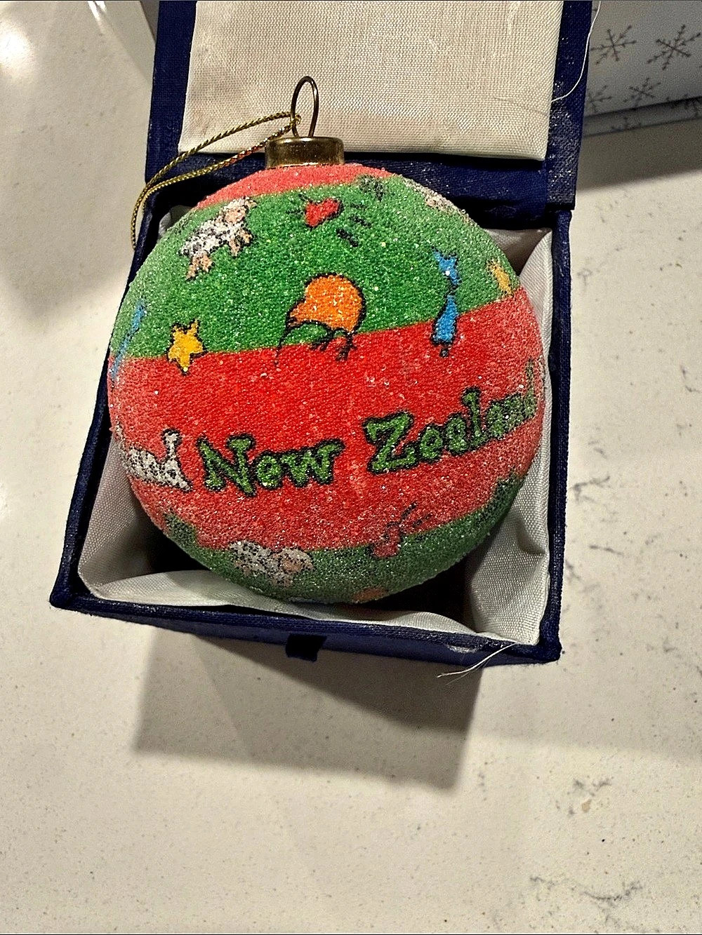 New Zealand Holiday Ornament in Green & Red